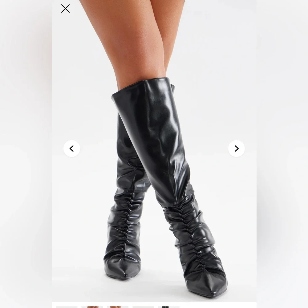 Elegant Black Knee-High Women's Boots nib NWT - Picture 3 of 5